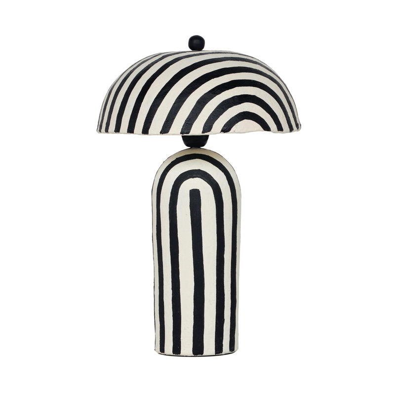 Lampe de table Jamia, Noir / blanc, Noir / blanc