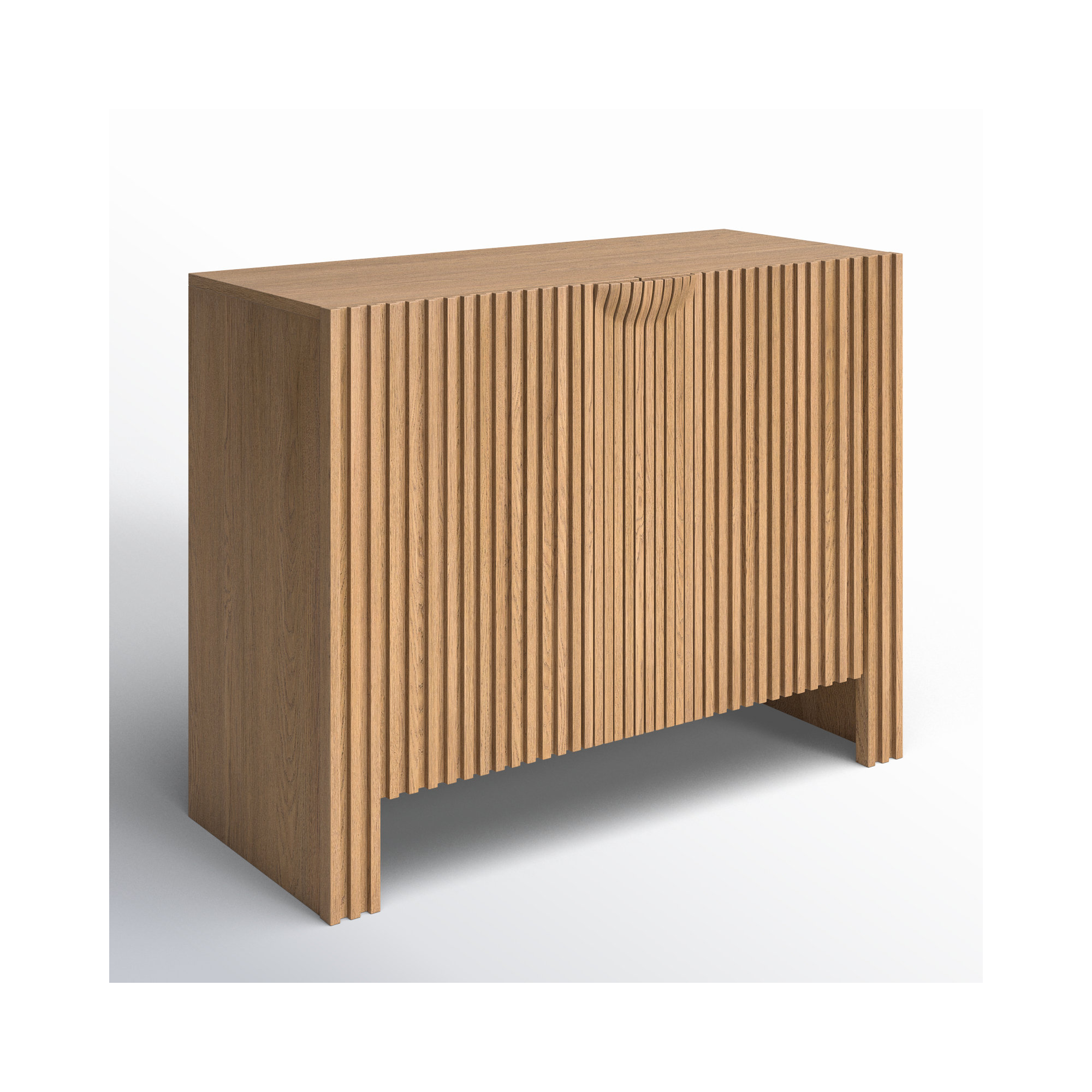 Fallon 41" Wide Oak Wood Sideboard, Natural, 32" H x 41" W x 18" D