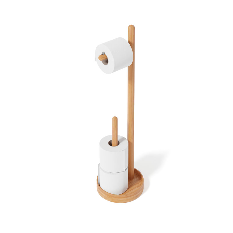 Frankowski Free Standing Toilet Paper Holder, Bamboo