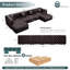Canapé modulaire à compression en faux cuir 134,4 pouces