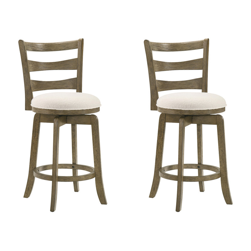 Ensemble de 2 tabourets de bar Melindra Modern Farmhouse, Mastic / brun, 2, Tabouret de comptoir (siège d'une hauteur de 26 p
