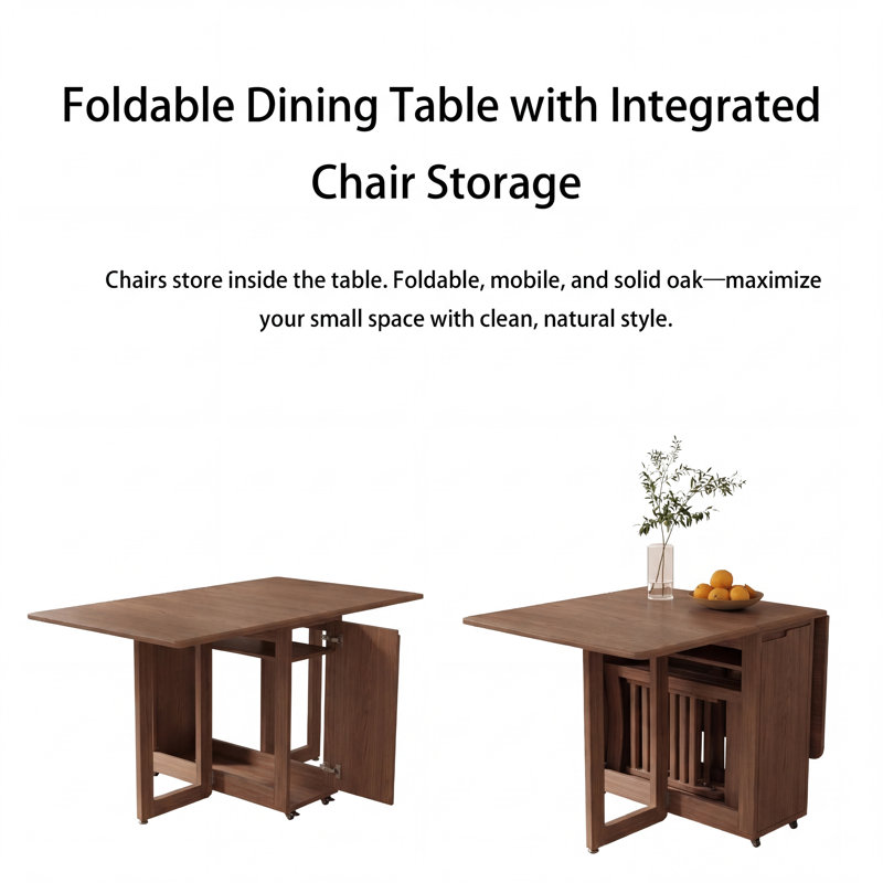 Solid Wood Folding Dining Table