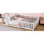 Lit double avec barrière de sécurité et porte pour enfants, blanc-499978146-499978144