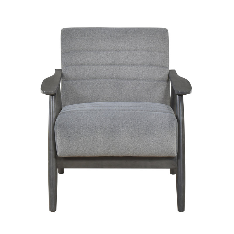 Fauteuil d'appoint décontracté en velours gris 1 pièce