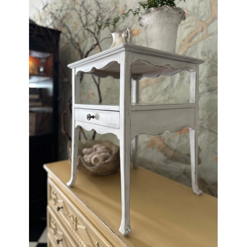 End Table With Storage, Magnolia White
