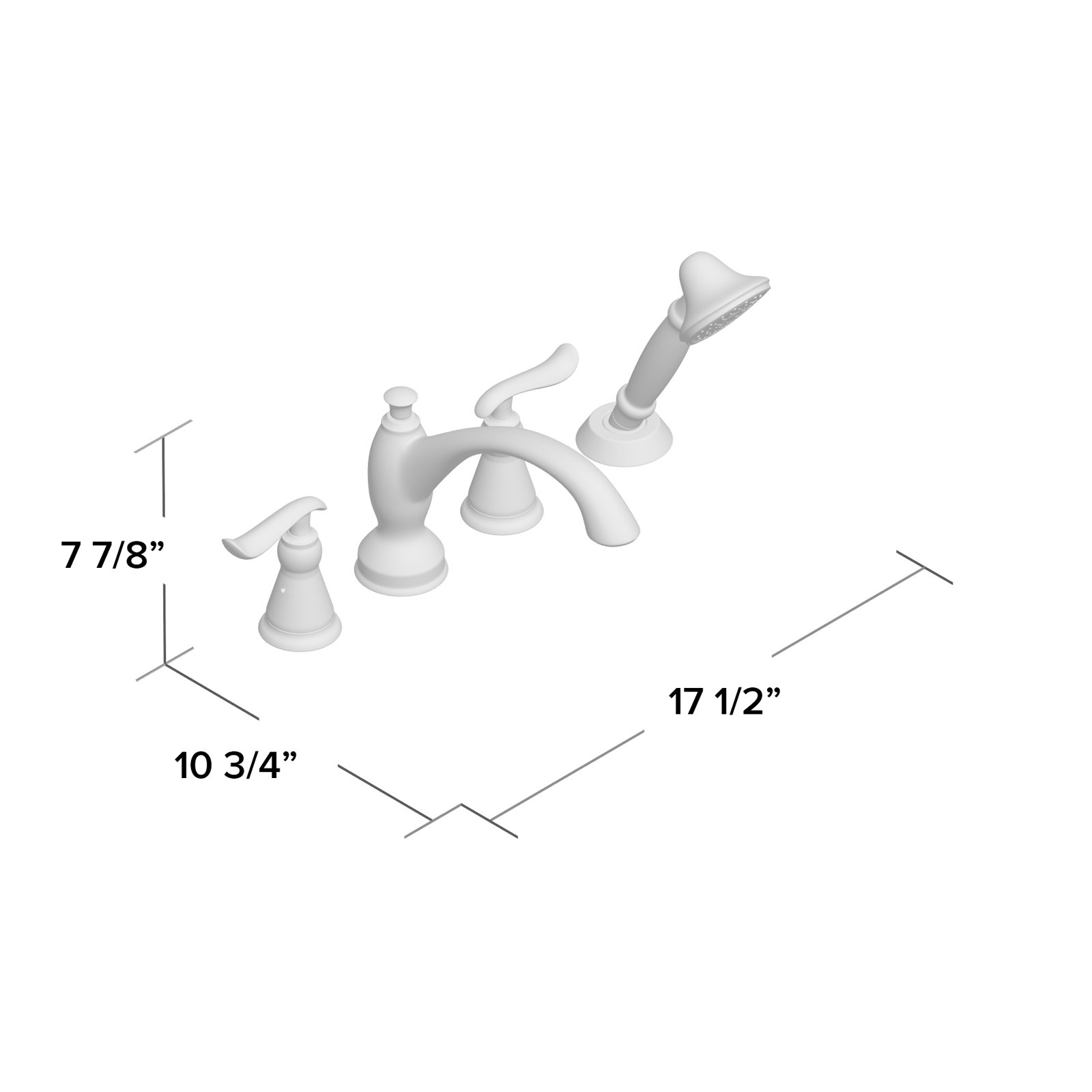 Linden™ Deck Roman Tub Faucet with Handshower, Brilliance Champagne Bronze