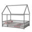 Lit en bois avec structure de toit, garde-corps de sécurité pour chambre à coucher-549835214-549835217