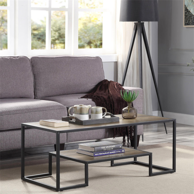 Rectangular Coffee Table With  1 Tier Shelf