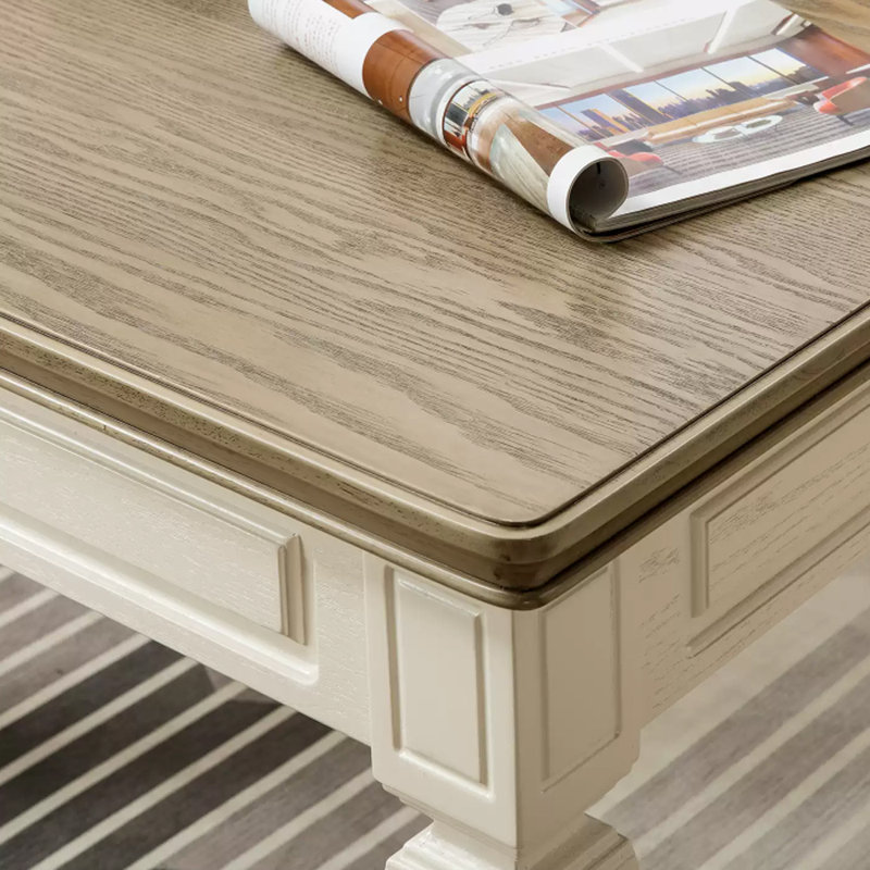 Table de salle à manger simple en bois massif de style américain, 29.92”H x 55.11”L x 31.49”W