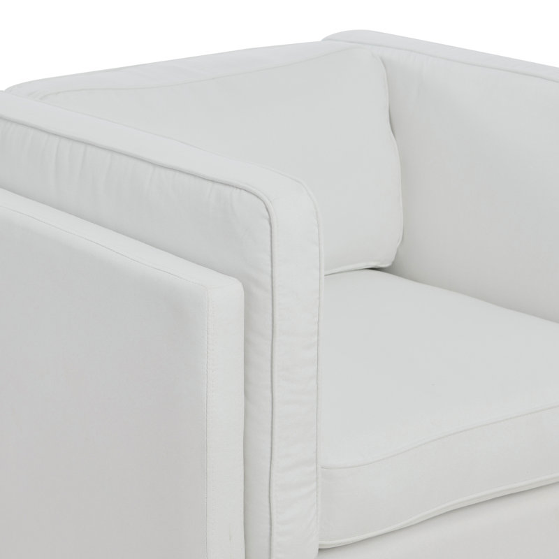 Atley High Sided Armchair, White Fabric