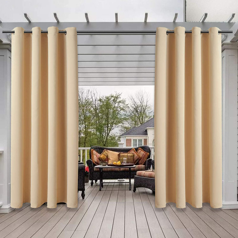 Outdoor Blackout Curtain Pair, 52 W x 94 D cm, Cream