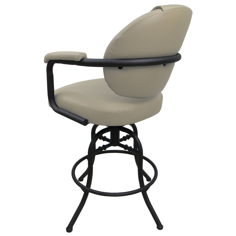 Siyao Swivel Upholstered Counter Stool with Metal Frame, Bar Stool (30" Seat Height), Beige