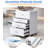 4-Drawer Rolling Storage Cart with Sliding Top and Side Handle, White