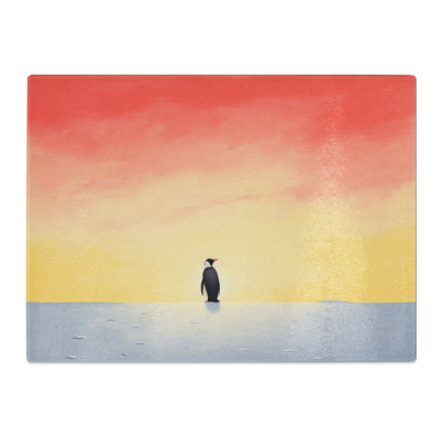 Penguin Minimalism  Glass Chopping Board