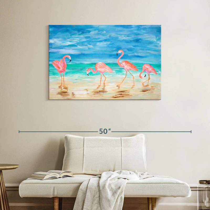 Brampt Sunny Flamingo Beach, 26" H x 39" W