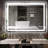 Eleen Rectangular Gold Frame Modern High Lumen Lighted LED Mirror Anti-Fog Wall Mounted Bathroom Vanity Mirror with Lights Large Dimmable Makeup Mirror Home Decor Mirror(Horizontal/Vertical)-90984313-86782369
