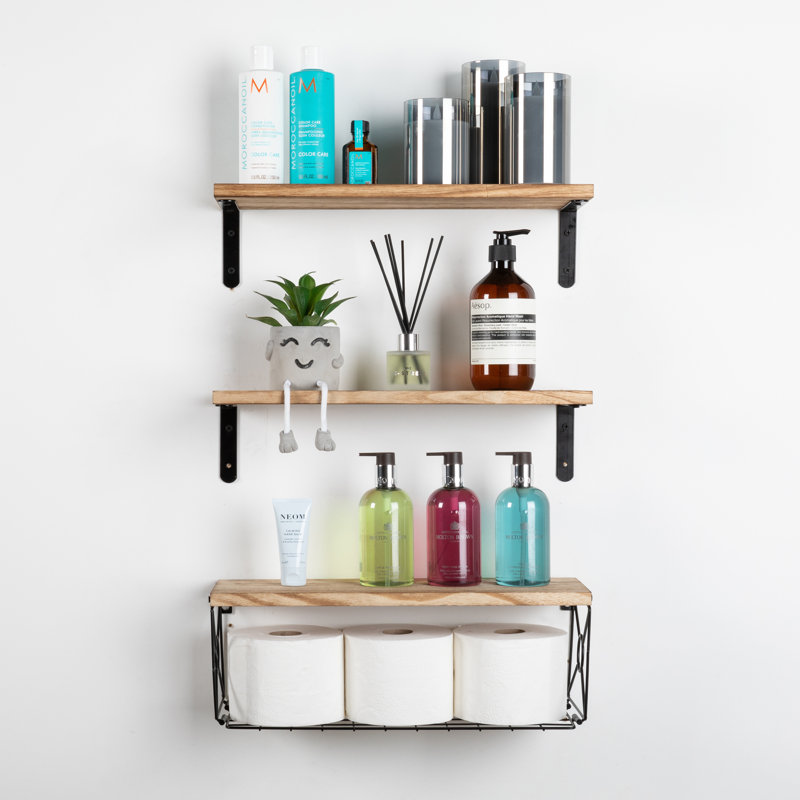 Ahlem 3 Piece Wood Floating Shelf