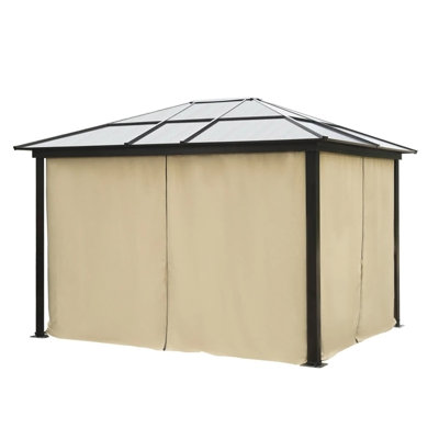 Spacious Hardtop Gazebo Canopy With UV Protection And Removable Netting For Outdoor Gatherings