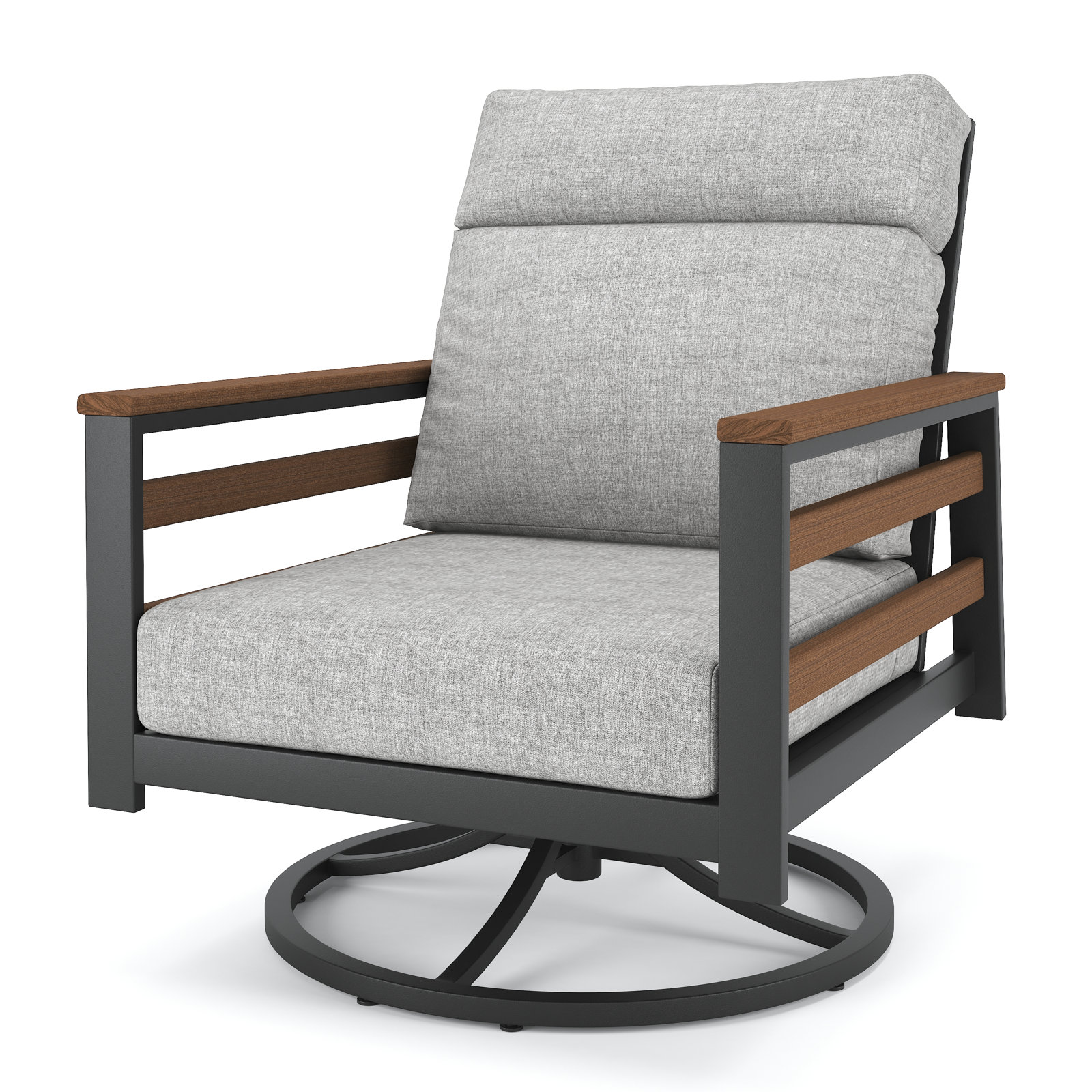 Townsend Sunbrella® Swivel Patio Lounge Chair, Brown, Canvas Granite
