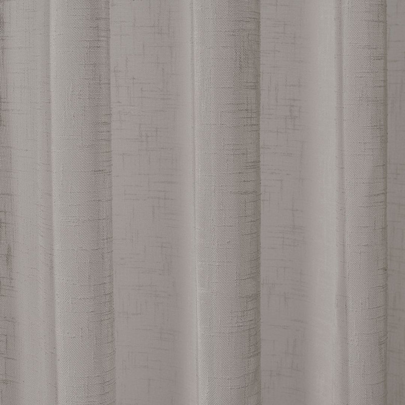 Pinch Pleated Extra Long & Extra Wide Faux Linen Semi Sheer Single Panel, Brown, 75" W x 204" L
