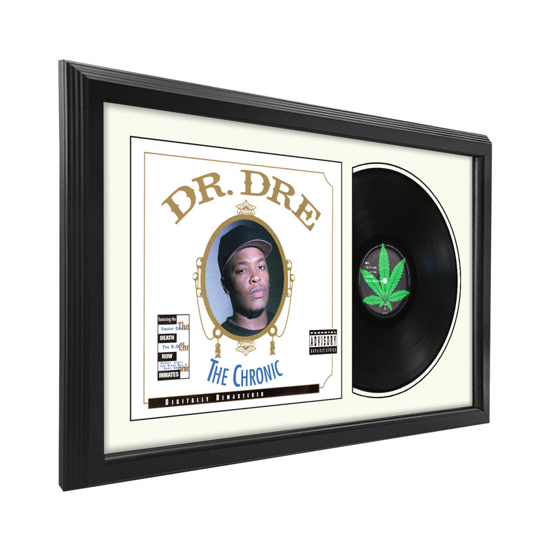 Dr. Dre "The Chronic", disque vinyle encadré, art mural, pochette de présentation d'albums, décor de souvenirs de musique, cadeau unique pour les amateurs de vinyle