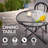 Giovannella Round Glass Outdoor Dining Table Umbrella Hole , 35 " W 35 " D