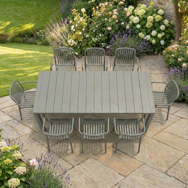 Seine 8 - Person Patio Dining Set with, Grey