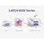 Bacs de rangement en plastique avec couvercles Rangement pour artisanat et rangement, rangement pour fournitures d'art, organisateur d'art et d'artisanat, loquet empilable et sécuritaire, transparent / violet - paquet de 6