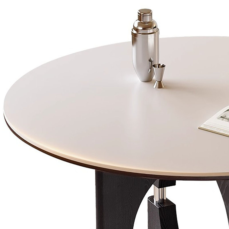 Table de salle à manger ronde, H 29,5 po x l 47,2 po x P 47,2 po