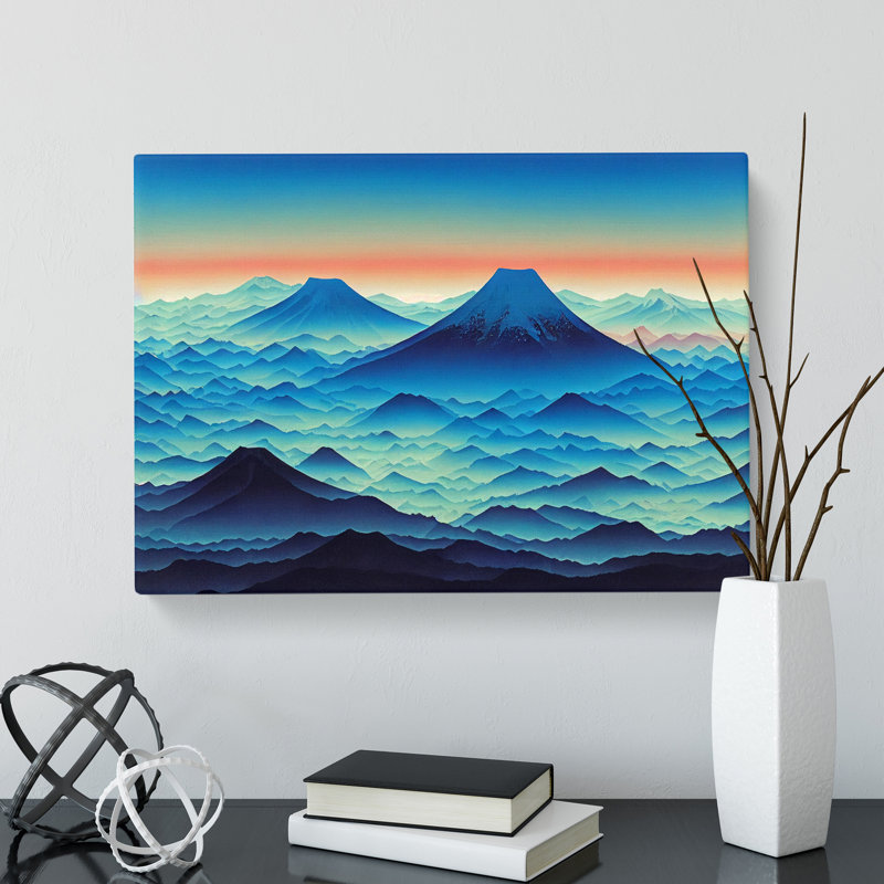 Righteous Japanese Mountains - Wrapped Canvas, 40cm H x 60cm W x 3cm D