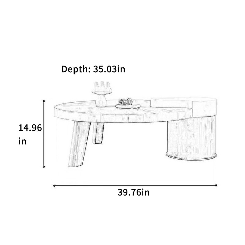 Table basse de style simple avec placage de noyer