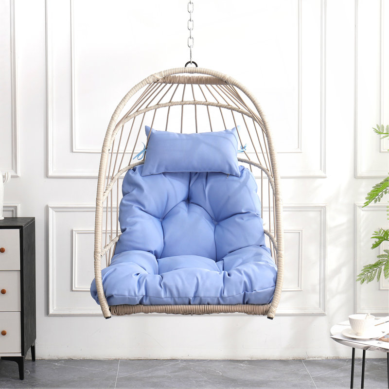 Chaise suspendue en PE pour l'extérieur, Bleu