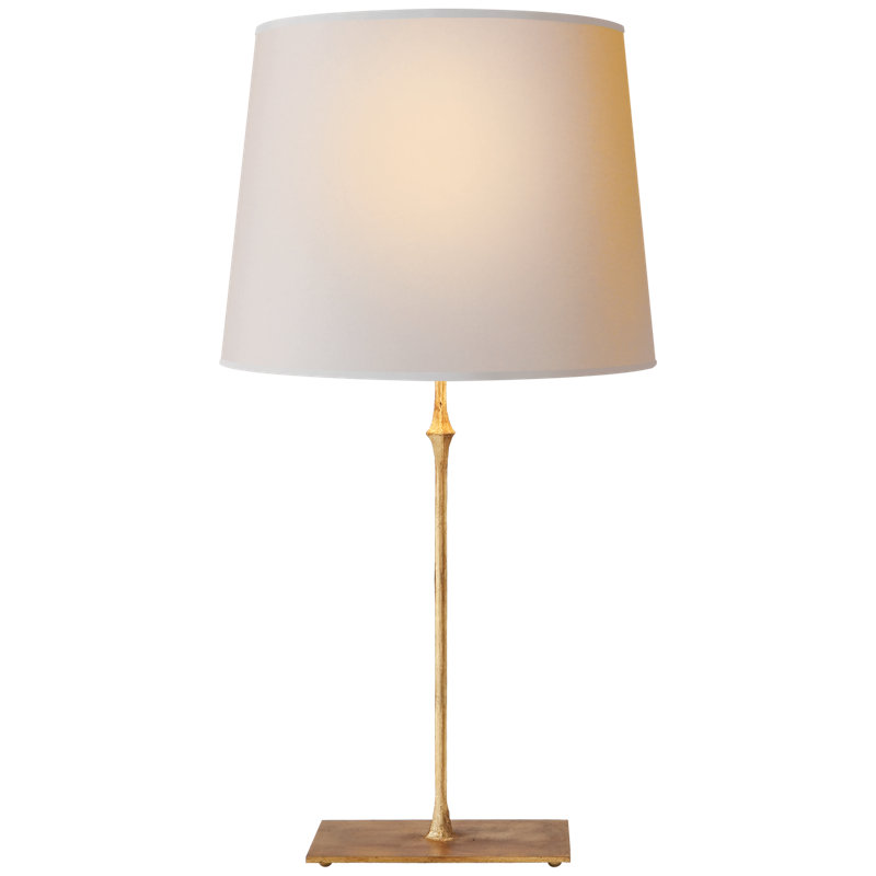 Dauphine Table Lamp, Gilded Iron, Fabric