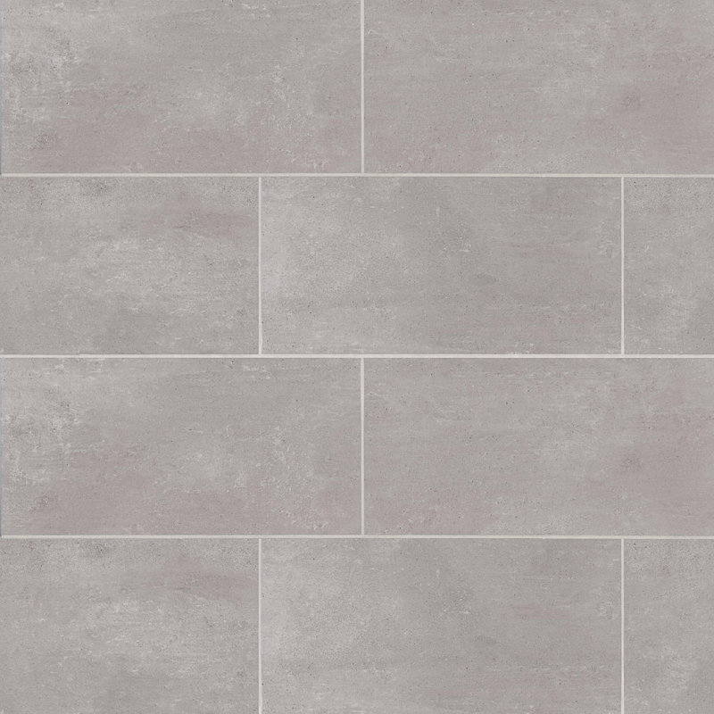 Simply Modern 12" x 24" Porcelain Concrete Look Wall & Floor Tile, Gray