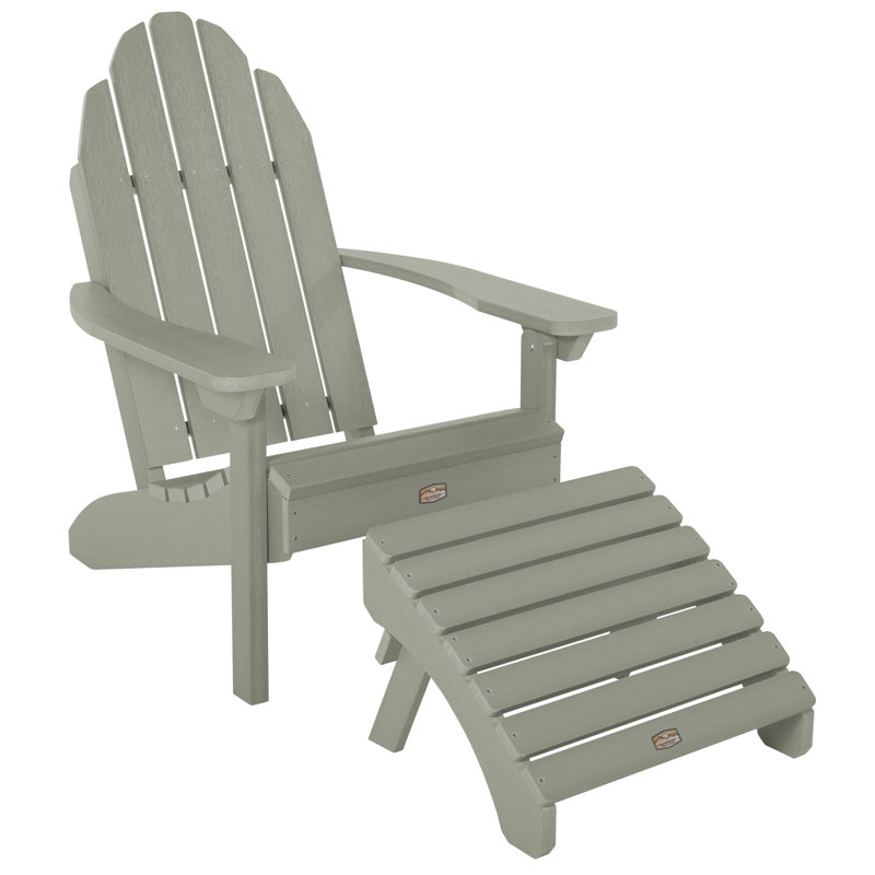 Chaise Adirondack en plastique avec repose-pieds Hinz, Vert