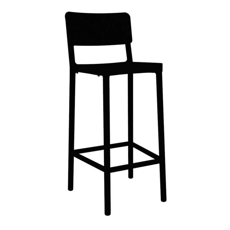 Tabouret de bar Lisboa, 30.31", Noir