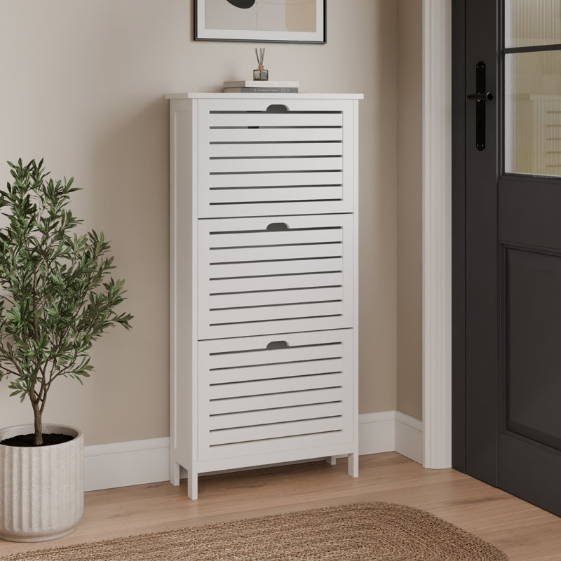 Sheringham 6 Pair Flip Down Shoe Storage, White