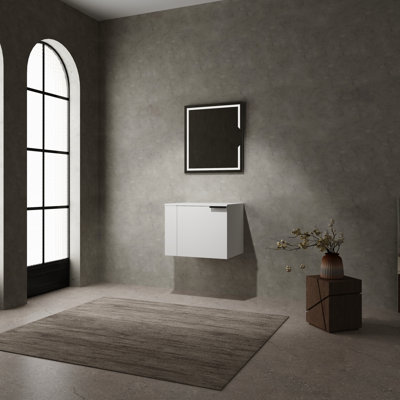 Lavabo de salle de bain 24 po pour salles de bain spacieuses - Armoire moderne sans lavabo, chêne blanc américain, composable, grands espaces de salle de bain composable blanc, chaleur de cuisson
