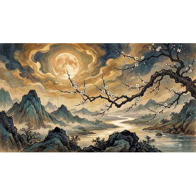 Papier peint lune asiatique