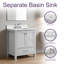 Meuble-lavabo autoportant de 76 cm avec lavabo et armoire de rangement en bois massif