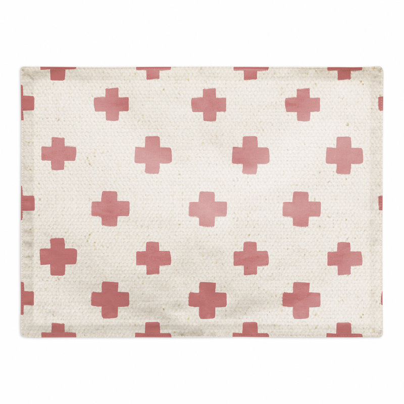 Napperon à motif de croix suisse., Rose