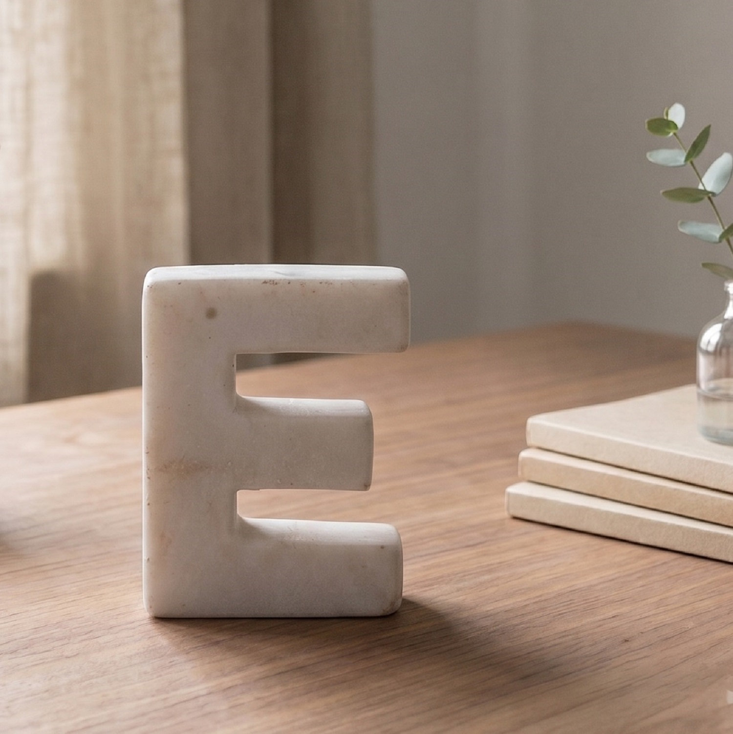 Zeb Marble Helvetica Letter Block, E