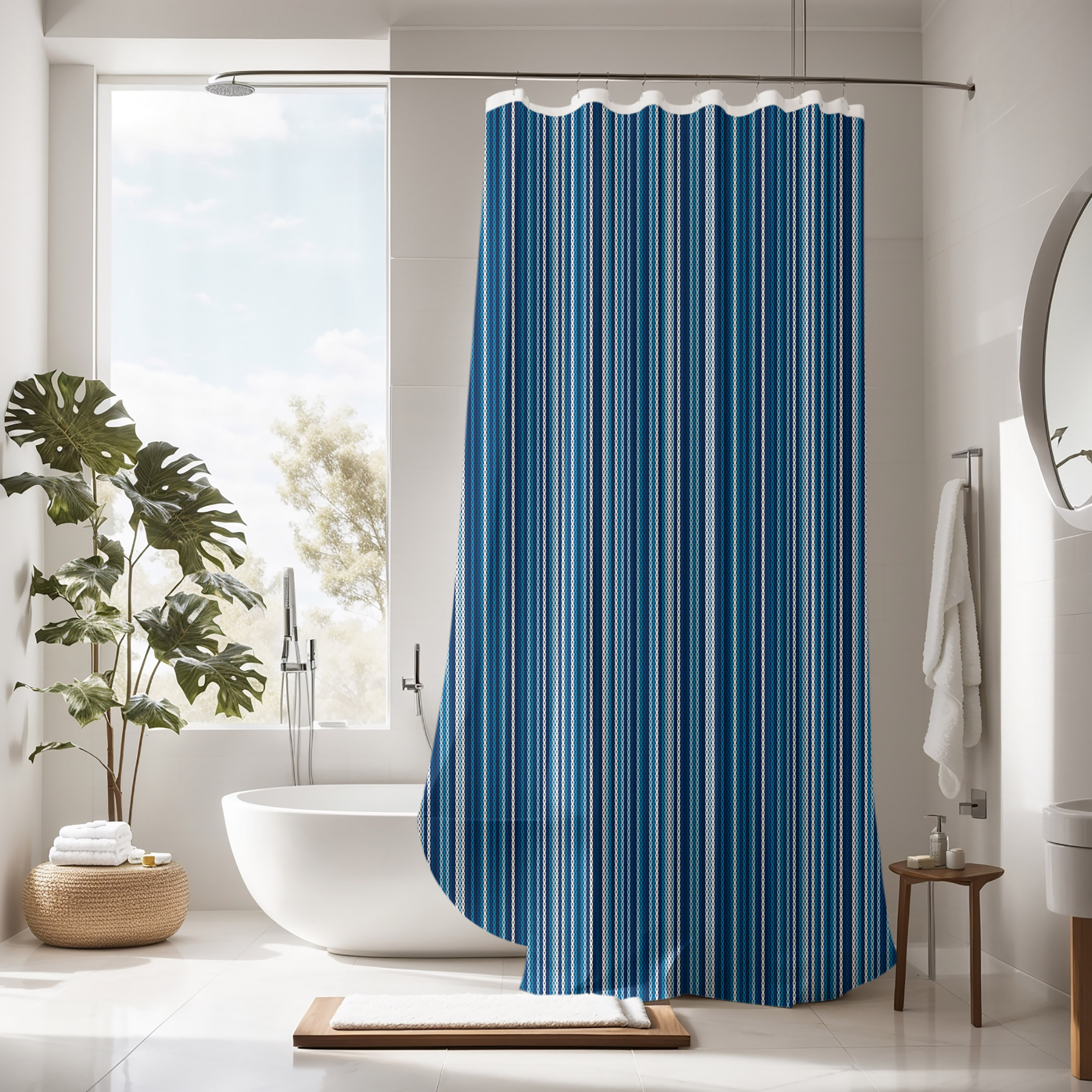 Striped Shower Curtain East Urban Home Size: 83 H x 70 W