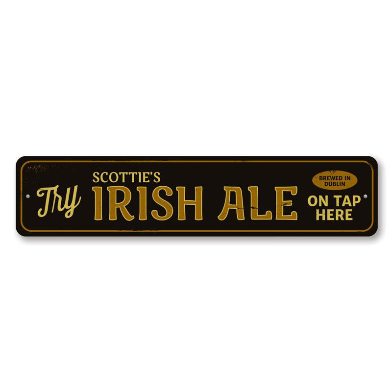 Irish Ale Sign - 6" X 24", 4" H x 18" W x 0.04" D