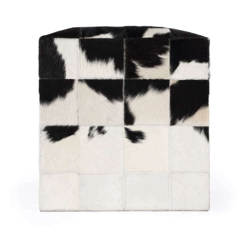 Victorian Hair on Hide Cube Ottoman
