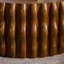 Table basse 38,58 "à nervures ondulées rondes - Table basse Mid-Century en bois massif et panneau de fibres à densité moyenne, table basse cannelée moderne brune