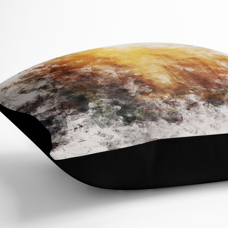 Forest at Sunset Cushion with Filling, 55cm H x 55cm W x 20cm D, Black