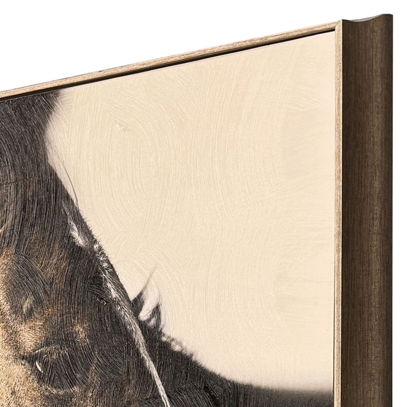 Cheval brun, art encadré sans verre