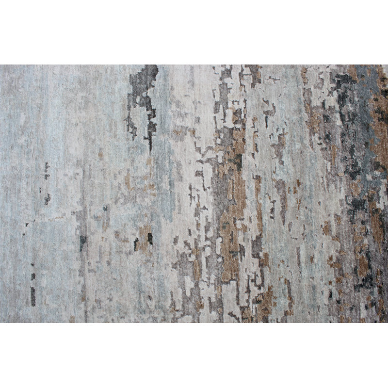 Wool Abstract Area Rug, Rectangle 9' x 12'