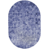 Cowhide Geometric Area Rug in Blue